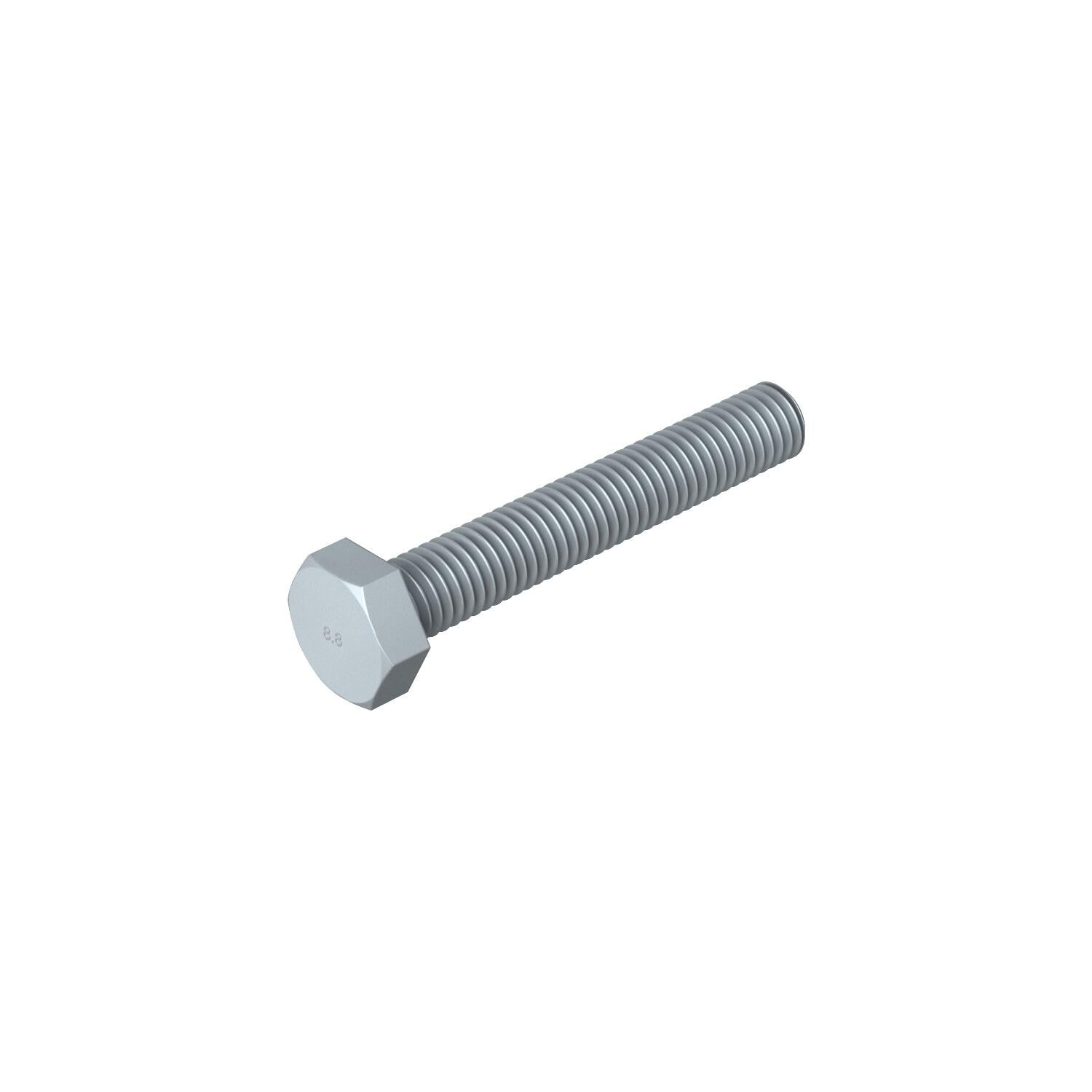 Fully threaded hex bolt — DIN 933 type reference